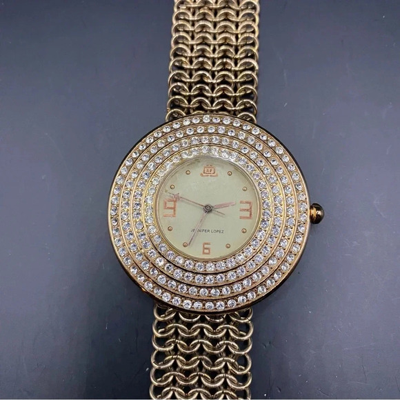 VGT JENNIFER LOPEZ Women's Wristwatch Gold-tone Crystal Base Metal Bezel Dial - Picture 2 of 12